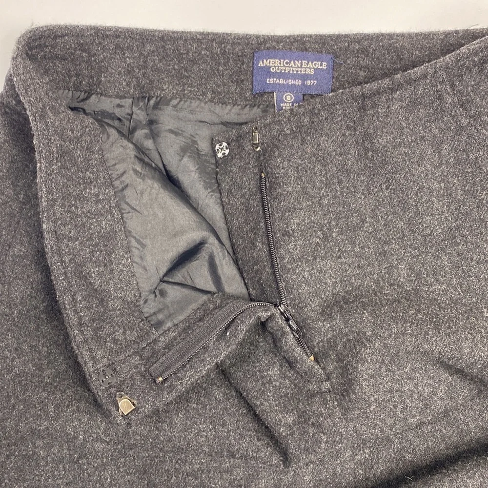 Vintage American Eagle Black Wool Blend Pencil Skirt Korea Size 8 - Picture 5 of 9